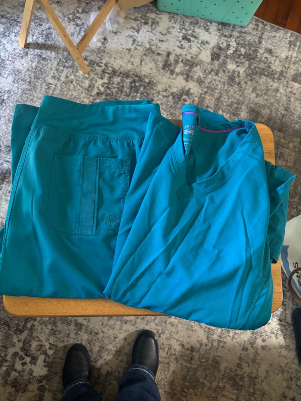 Teal Women’s Medical Scrub Top & Pants Set